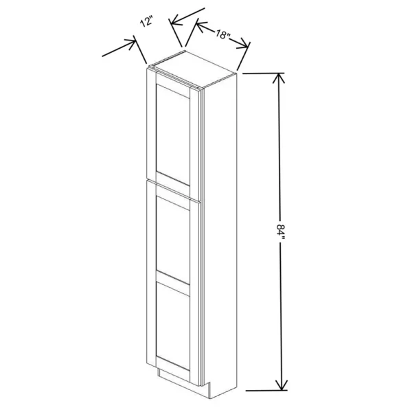 Fabuwood Allure Galaxy Desert Oak 18″ W X 84″ H X 12″ D Tall Pantry Cabinet