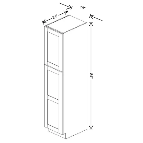 Fabuwood Allure Galaxy Desert Oak 18″ W X 84″ H X 24″ D Tall Pantry Cabinet