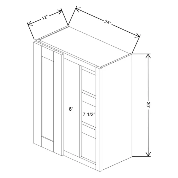 Fabuwood Allure Galaxy Desert Oak 24″ To 27″ W X 30″ H X 12″ D Single Door Blind Corner Wall Cabinet