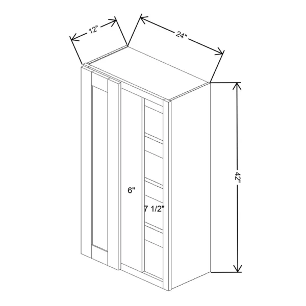 Fabuwood Allure Galaxy Desert Oak 24″ To 27″ W X 42″ H X 12″ D Single Door Blind Corner Wall Cabinet