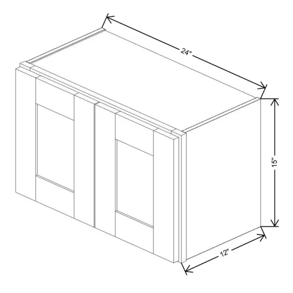 Fabuwood Allure Galaxy Desert Oak 24″ W X 15″ H X 12″ D Double Door Wall Cabinet