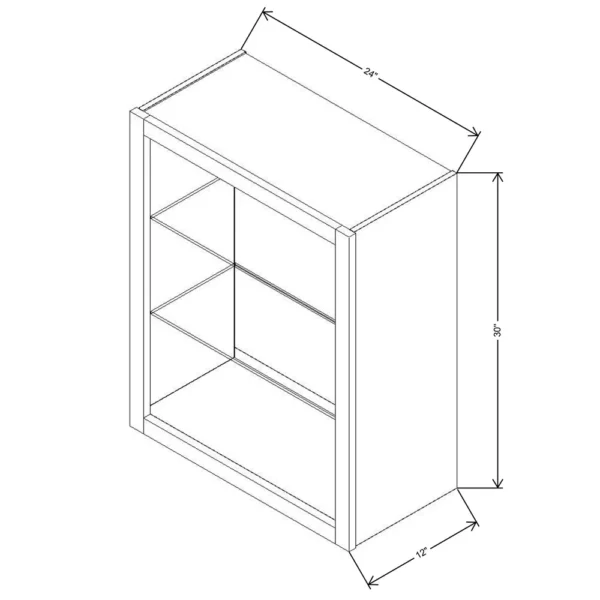 Fabuwood Allure Galaxy Desert Oak 24″ W X 30″ H X 12″ D Wall No Door Cabinet