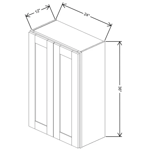 Fabuwood Allure Galaxy Desert Oak 24″ W X 36″ H X 12″ D Double Door Wall Cabinet