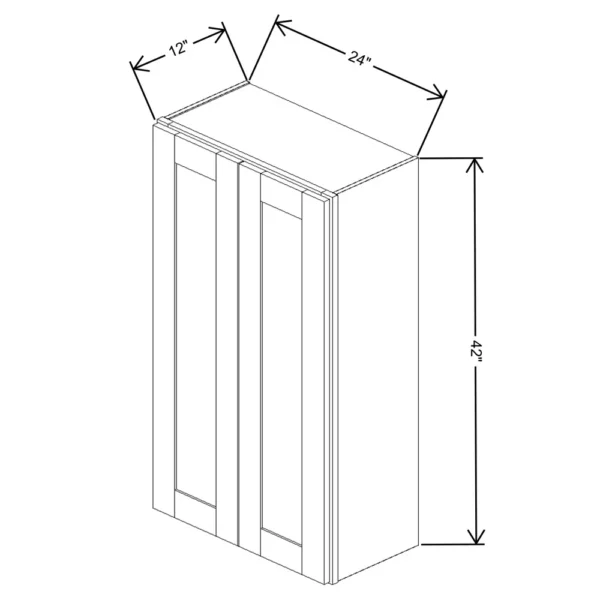 Fabuwood Allure Galaxy Desert Oak 24″ W X 42″ H X 12″ D Double Door Wall Cabinet