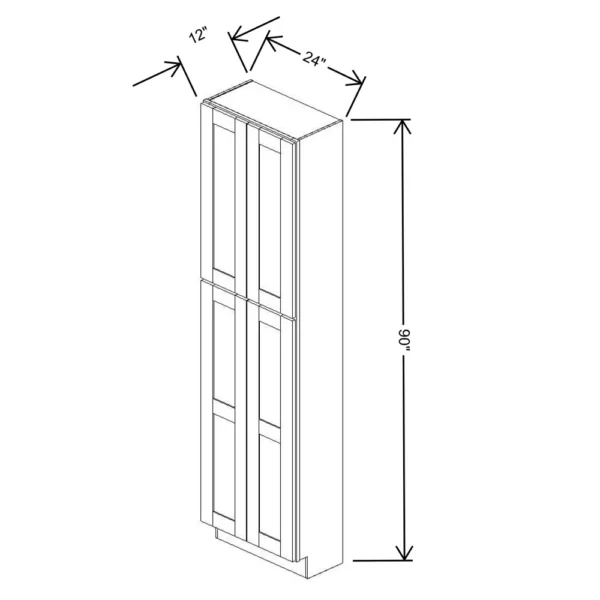 Fabuwood Allure Galaxy Desert Oak 24″ W X 90″ H X 12″ D Tall Pantry Cabinet
