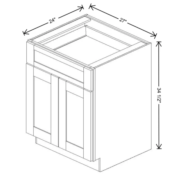 Fabuwood Allure Galaxy Desert Oak 27″ W X 34 1/2″ H X 24″ D Double Door Base Cabinet