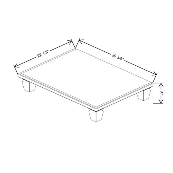 Fabuwood Allure Galaxy Desert Oak 30 3/8″ W X 5″ H X 22 1/8″ D Shaker Platform With Cove Feet For V30