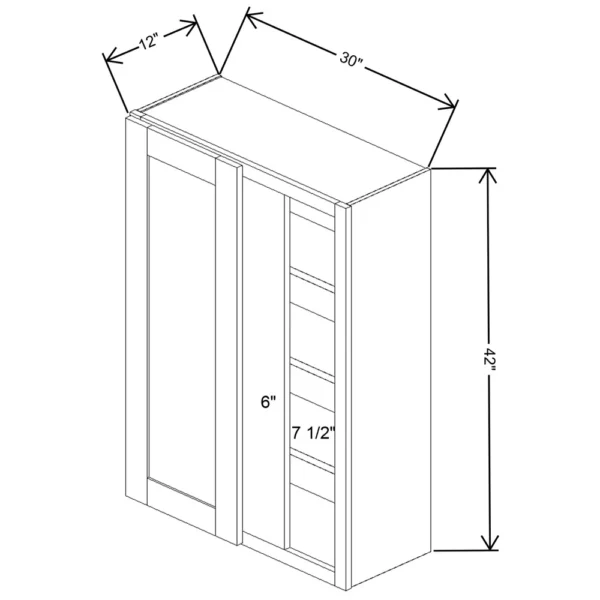 Fabuwood Allure Galaxy Desert Oak 30″ To 33″ W X 42″ H X 12″ D Single Door Blind Corner Wall Cabinet