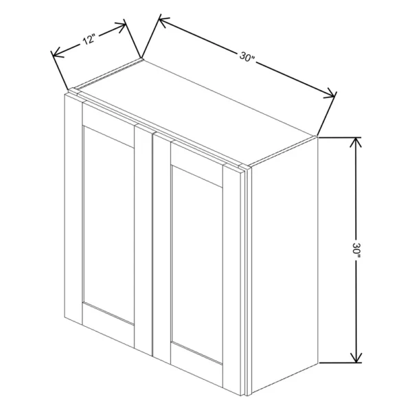 Fabuwood Allure Galaxy Desert Oak 30″ W X 30″ H X 12″ D Double Door Wall Cabinet
