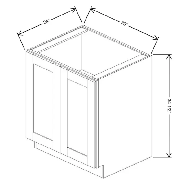 Fabuwood Allure Galaxy Desert Oak 30″ W X 34 1/2″ H X 24″ D Full Height Double Door Base Cabinet