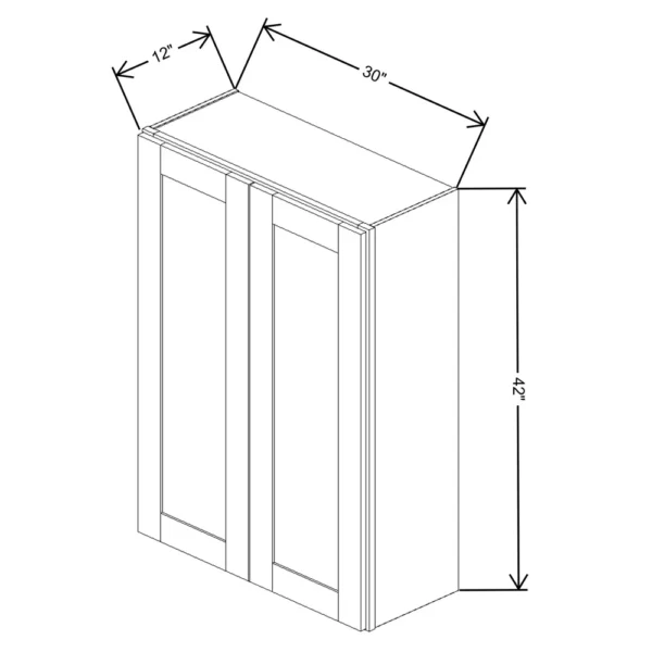 Fabuwood Allure Galaxy Desert Oak 30″ W X 42″ H X 12″ D Double Door Wall Cabinet