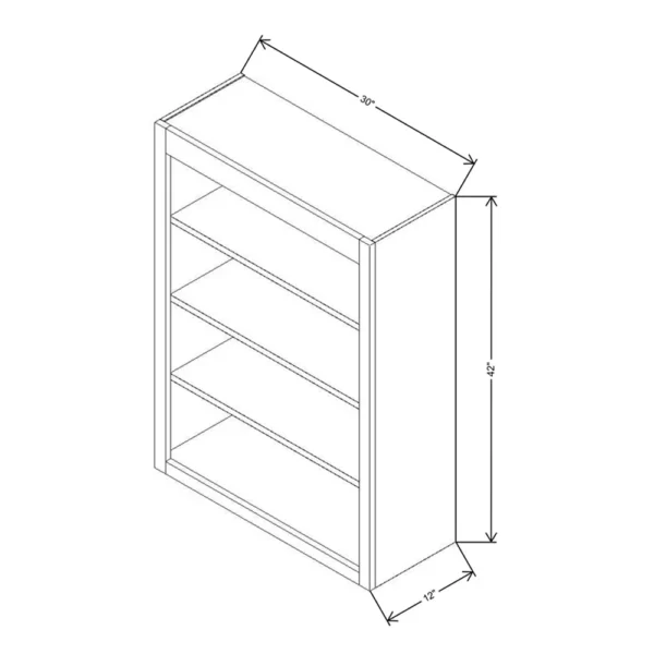 Fabuwood Allure Galaxy Desert Oak 30″ W X 42″ H X 12″ D Wall Open Shelf Cabinet