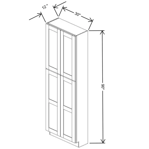 Fabuwood Allure Galaxy Desert Oak 30″ W X 90″ H X 12″ D Tall Pantry Cabinet