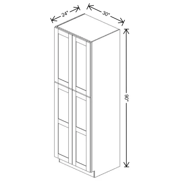Fabuwood Allure Galaxy Desert Oak 30″ W X 90″ H X 24″ D Tall Pantry Cabinet