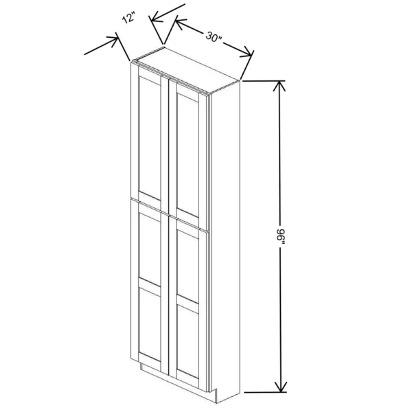 Fabuwood Allure Galaxy Desert Oak 30″ W X 96″ H X 12″ D Tall Pantry Cabinet