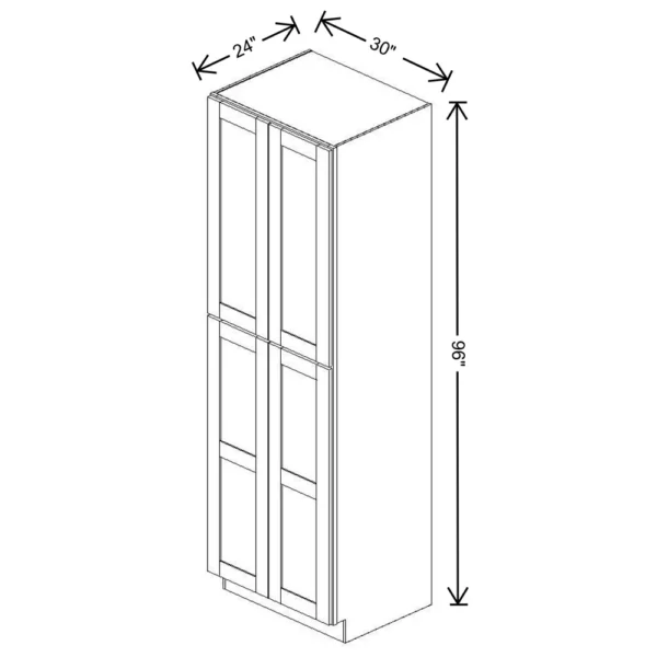 Fabuwood Allure Galaxy Desert Oak 30″ W X 96″ H X 24″ D Tall Pantry Cabinet