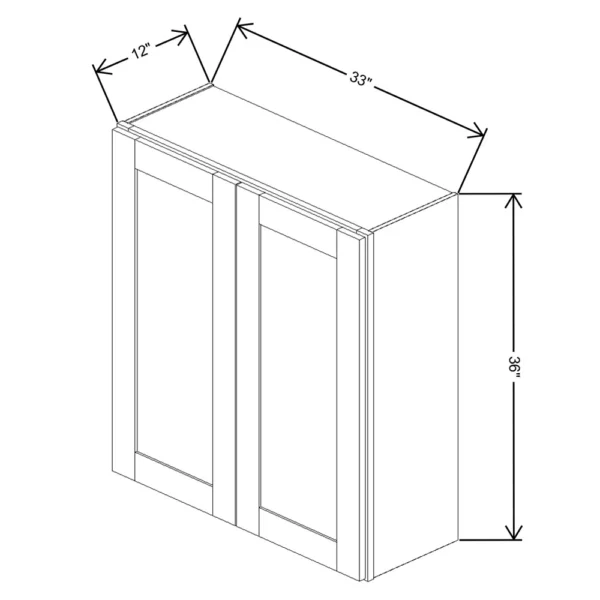 Fabuwood Allure Galaxy Desert Oak 33″ W X 36″ H X 12″ D Double Door Wall Cabinet
