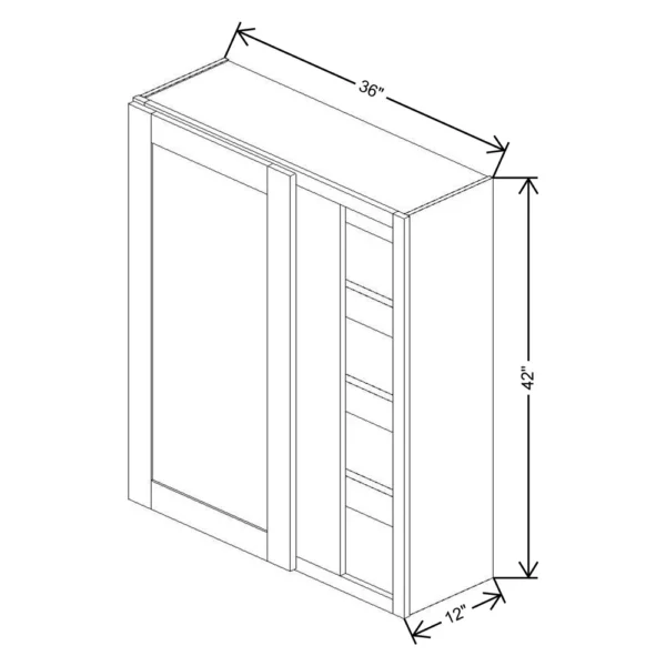 Fabuwood Allure Galaxy Desert Oak 36″ TO 39″ W X 42″ H X 12″ D Single Door Blind Corner Wall Cabinet