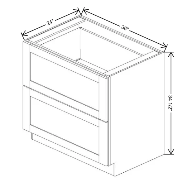 Fabuwood Allure Galaxy Desert Oak 36″ W X 34 1/2″ H X 24″ D 2 Drawer Base Cabinet