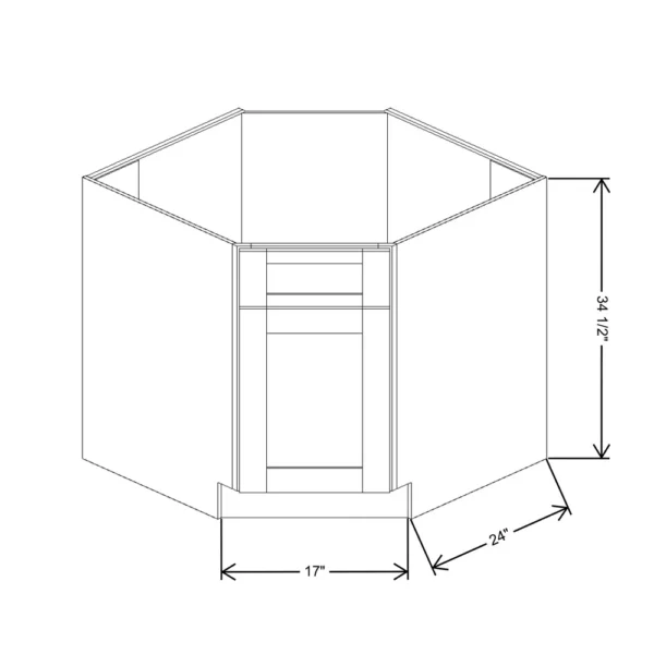 Fabuwood Allure Galaxy Desert Oak 36″ W X 34 1/2″ H X 24″ D Corner Sink Base Cabinet