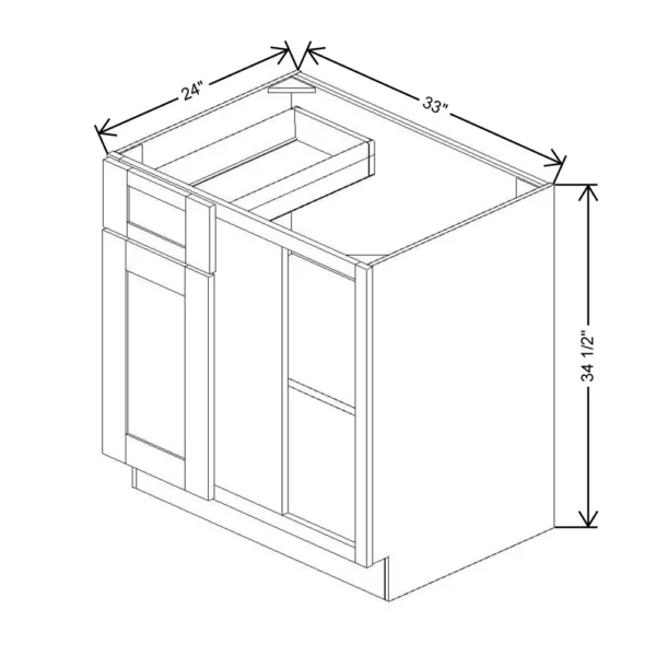 Fabuwood Allure Galaxy Desert Oak 39″ To 42″ W X 34 1/2″ H X 24″ D Blind Base Cabinet