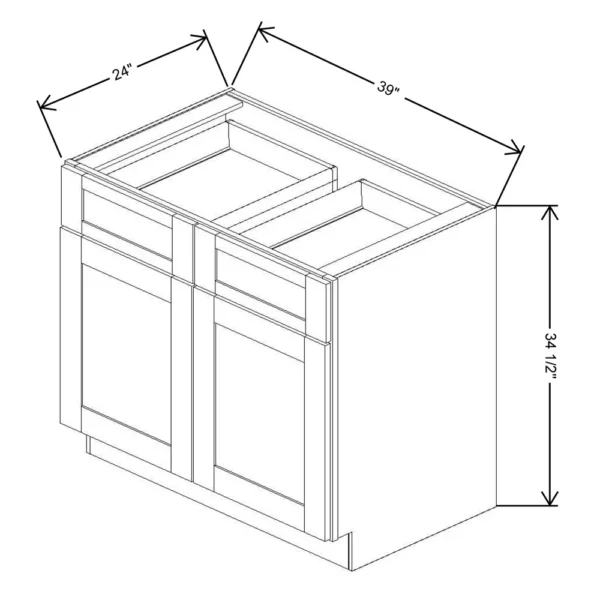 Fabuwood Allure Galaxy Desert Oak 39″ W X 34 1/2″ H X 24″ D Double Door Base Cabinet