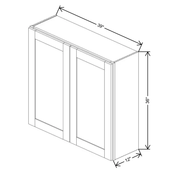 Fabuwood Allure Galaxy Desert Oak 39″ W X 36″ H X 12″ D Double Door Wall Cabinet