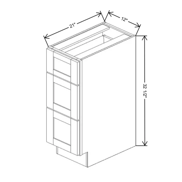 Fabuwood Allure Galaxy Frost 12″ W x 32 1/2″ H x 21″ D ADA Vanity Drawer Base Cabinet