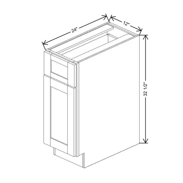 Fabuwood Allure Galaxy Frost 12″ W x 32 1/2″ H x 24″ D ADA Single Door Base Cabinet