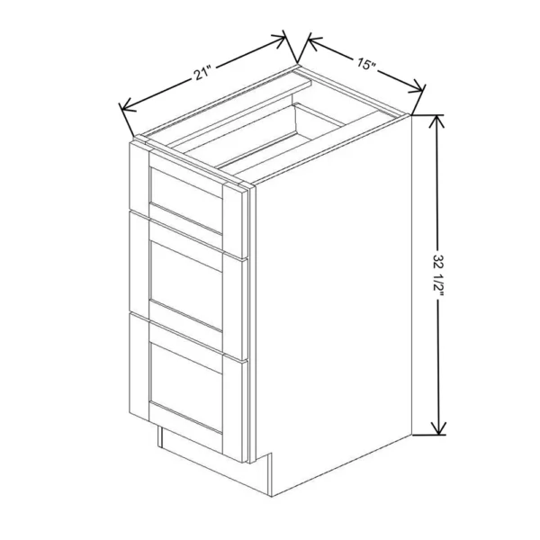 Fabuwood Allure Galaxy Frost 15″ W x 32 1/2″ H x 21″ D ADA Vanity Drawer Base Cabinet