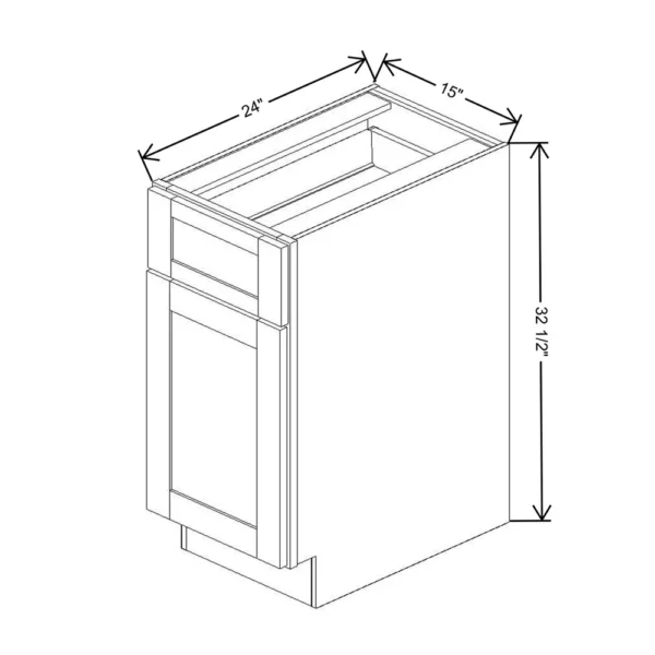 Fabuwood Allure Galaxy Frost 15″ W x 32 1/2″ H x 24″ D ADA Single Door Base Cabinet