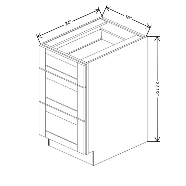 Fabuwood Allure Galaxy Frost 18″ W x 32 1/2″ H x 24″ D ADA Drawer Base Cabinet