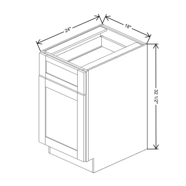 Fabuwood Allure Galaxy Frost 18″ W x 32 1/2″ H x 24″ D ADA Single Door Base Cabinet