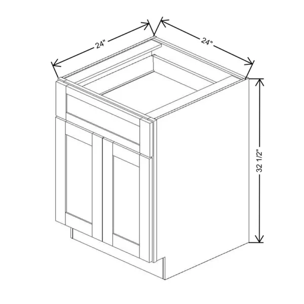 Fabuwood Allure Galaxy Frost 24″ W x 32 1/2″ H x 24″ D ADA Double Door Base Cabinet