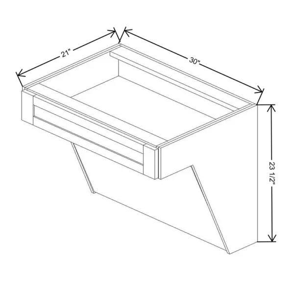 Fabuwood Allure Galaxy Frost 30″ W x 32 1/2″ H x 24″ D ADA Wall Hung Vanity Sink Base Cabinet
