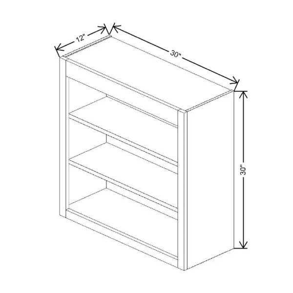 Fabuwood Allure Luna Kona 30″ W X 30″ H X 12″ D Wall Open Shelf Cabinet