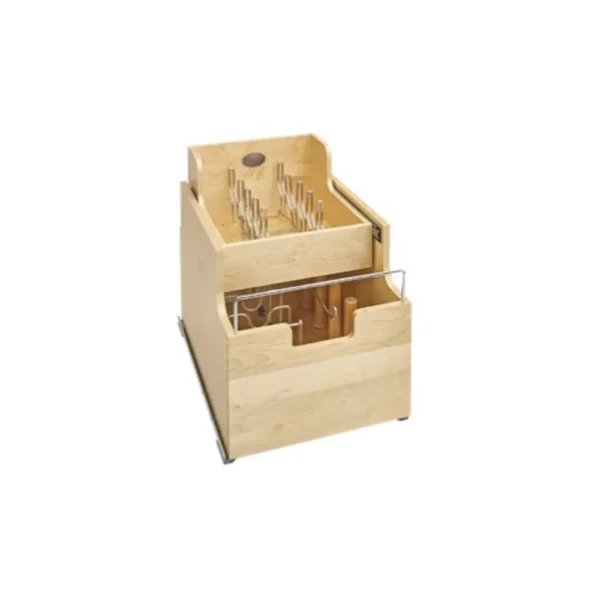 Fabuwood Allure Luna Truffle 18″ W 2 Tier Cookware Organizer Insert w/Blum Sides