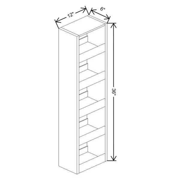 Fabuwood Allure Luna Truffle 6″ W X 36″ H Spice Pull Out Wall {Fil/Cab Ordered Separately}