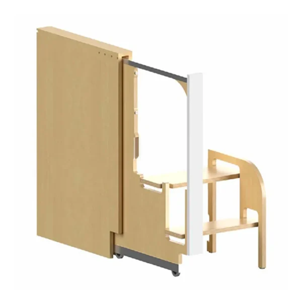 Fabuwood Allure Luna Truffle Step Stool Pull Out Installed in Cabinet