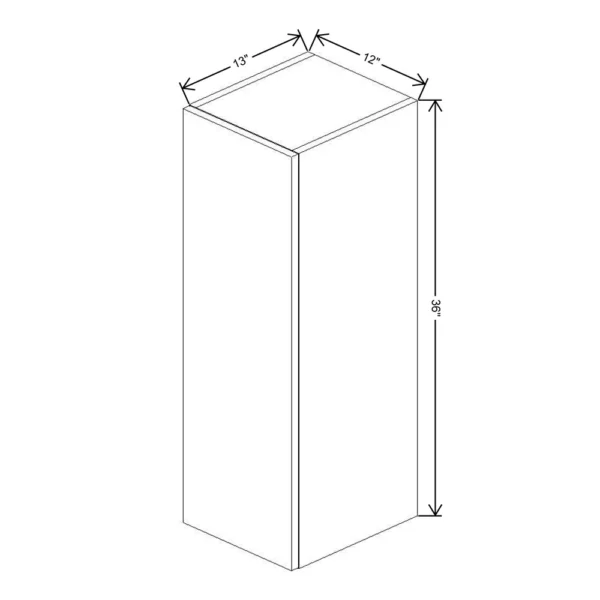 Fabuwood Ovela Tuscany Antracita 12″ W X 36″ H X 13″ D Single Door Wall Cabinet
