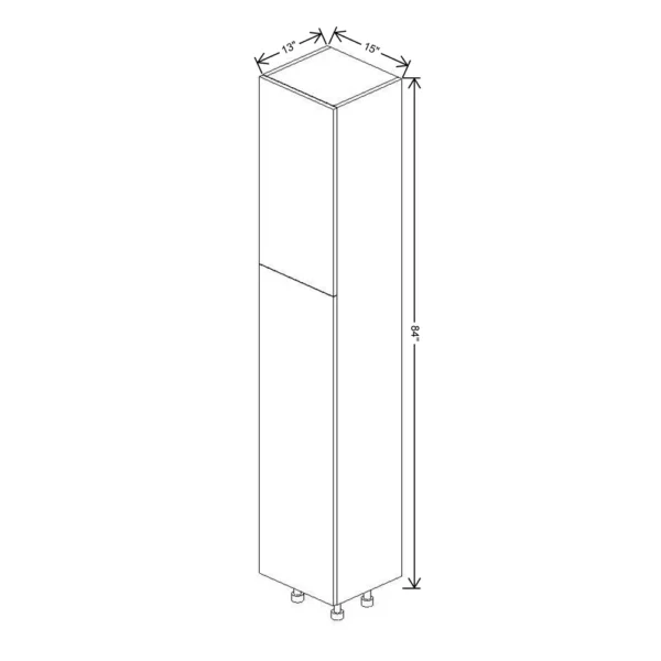 Fabuwood Ovela Tuscany Antracita 15″ W X 84″ H X 13″ D Single Door Pantry Cabinet