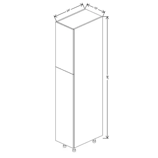 Fabuwood Ovela Tuscany Antracita 15″ W X 84″ H X 24″ D Single Door Pantry Cabinet