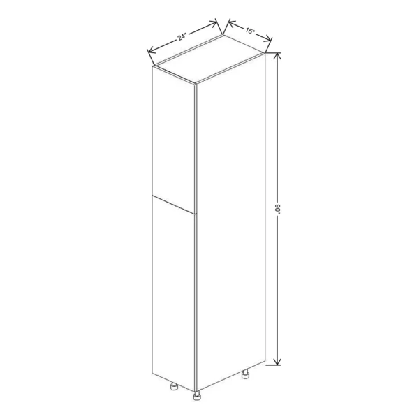 Fabuwood Ovela Tuscany Antracita 15″ W X 90″ H X 24″ D Single Door Pantry Cabinet
