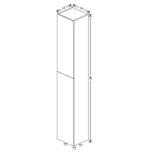 Fabuwood Ovela Tuscany Antracita 15″ W X 96″ H X 13″ D Single Door Pantry Cabinet