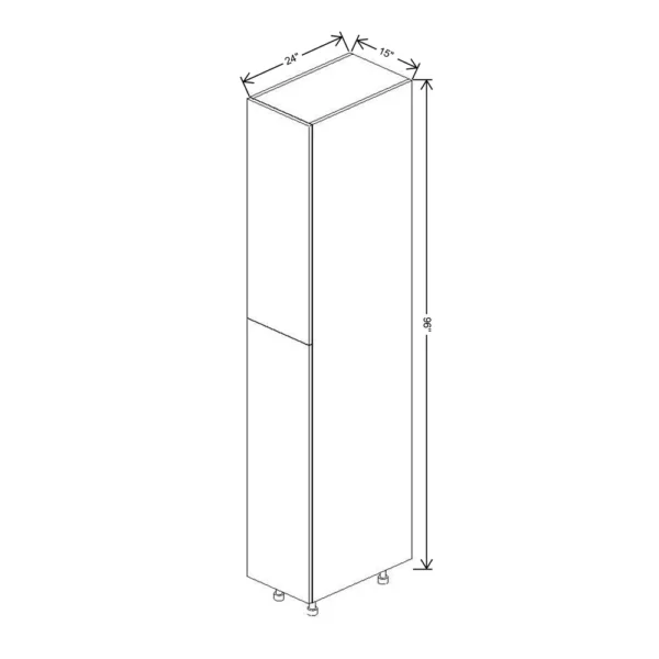 Fabuwood Ovela Tuscany Antracita 15″ W X 96″ H X 24″ D Single Door Pantry Cabinet