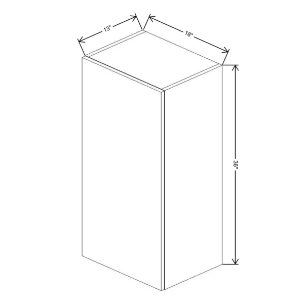 Fabuwood Ovela Tuscany Antracita 18″ W X 36″ H X 13″ D Single Door Wall Cabinet