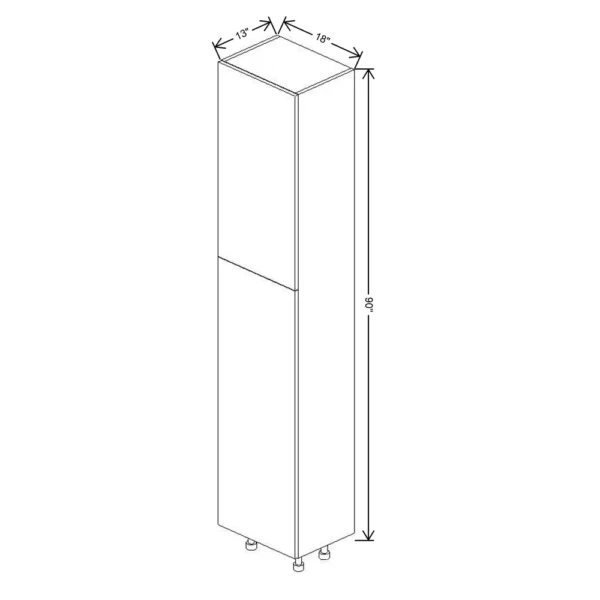 Fabuwood Ovela Tuscany Antracita 18″ W X 90″ H X 13″ D Single Door Pantry Cabinet