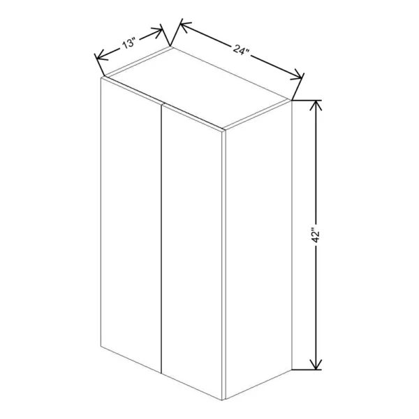 Fabuwood Ovela Tuscany Antracita 24″ W X 42″ H X 13″ D Double Door Wall Cabinet