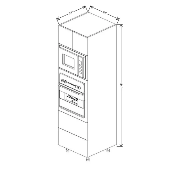 Fabuwood Ovela Tuscany Antracita 24″ W X 84″ H X 24″ D Combo Oven W/2 Drawers Cabinet