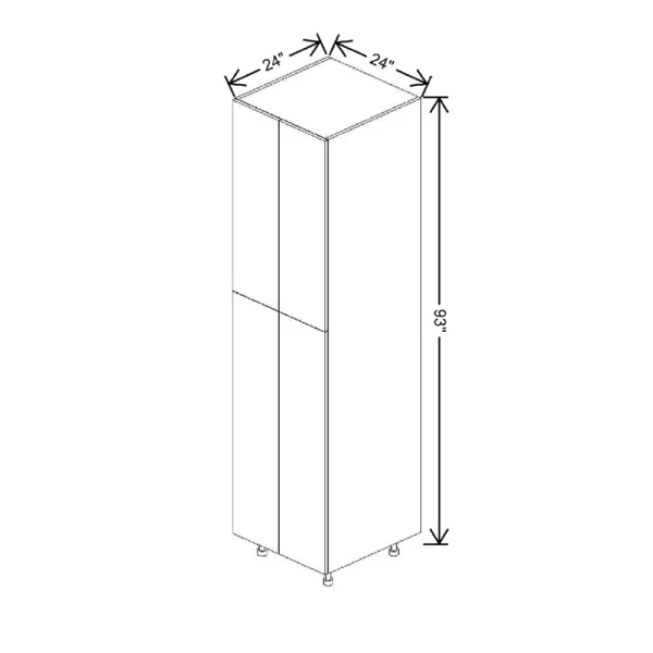 Fabuwood Ovela Tuscany Antracita 24″ W X 93″ H X 24″ D Double Door Pantry Cabinet